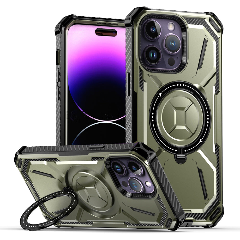 Magnetické pouzdro Ring Kickstand pro iPhone 13 Pro PC TPU Smartphone Kryt kompatibilní s MagSafe Magnetické pouzdro Ring Kickstand pro iPhone 13 Pro PC TPU Smartphone Kryt kompatibilní s MagSafe